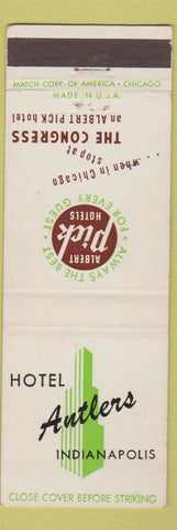 Matchbook Cover - Albert Pick Hotels Hotel Antlers Indianapolis IN