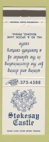 Matchbook Cover - Stokesay Castle Reading PA