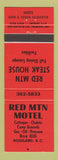 Matchbook Cover - Red Mountain Motel Rossland BC