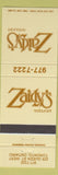 Matchbook Cover - Zaidy's Restaurant Toronto ON
