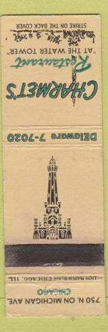 Matchbook Cover - Charmet's Restaurant Chicago IL WEAR