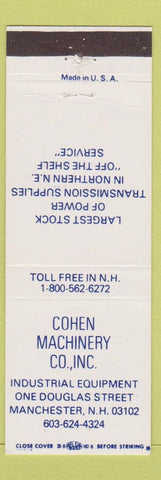 Matchbook Cover - Cohen Machinery Manchester NH