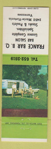 Matchbook Cover - France BBQ Varennes QC