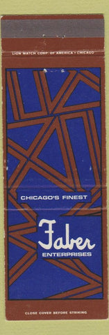 Matchbook Cover - Faber Enterprises Chicago IL