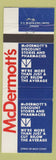 Matchbook Cover - McDermott's Discount Stores Toronto Hamilton Oshawa ON