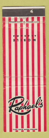 Matchbook Cover - Raphael's Mobile AL