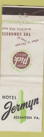 Matchbook Cover - Albert Pick Hotels Hotel Jermyn Scranton PA WEAR