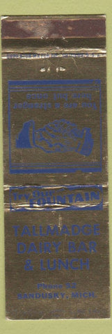 Matchbook Cover - Tallmadge Dairy Bar Lunch Sandusky MI low phone WEAR