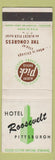 Matchbook Cover - Albert Pick Hotels Hotel Roosevelt Pittsburgh PA