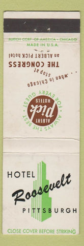 Matchbook Cover - Albert Pick Hotels Hotel Roosevelt Pittsburgh PA