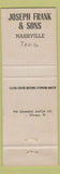 Matchbook Cover - Hart Schaffner Marx Clothes Nashville TN Joseph Frank WEAR