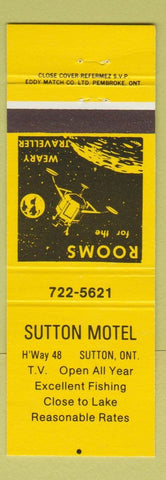 Matchbook Cover - Sutton Motel Sutton ON yellow