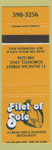 Matchbook Cover - Filet of Sole Seafood Restaurant Toronto ON