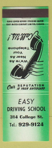 Matchbook Cover - Easy Driving School Canada green
