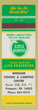 Matchbook Cover - Quaker State oil gas Moraine Fishing Camping Prospect PA
