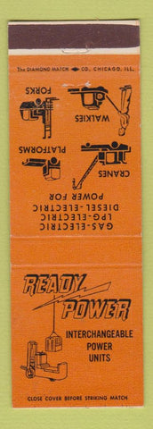 Matchbook Cover - Ready Power Units Cranes Walkies Forklifts Detroit MI