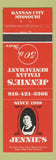 Matchbook Cover - Jennie's Italian Restaurant Kansas City MO