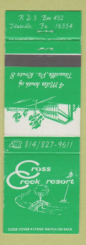 Matchbook Cover - Cross Creek Resort Titusville PA WEAR