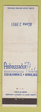 Matchbook Cover - Ambassador Hotel Denver Colorado WEAR