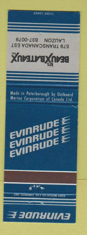 Matchbook Cover - Evinrude Boat Motors Les Beauxbateaux Lauzon