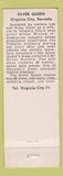 Matchbook Cover - Silver Queen Virginia City NV girlie full length casino