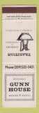 Matchbook Cover - Gunn House Motor Hotel Sonora CA