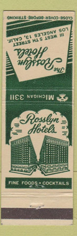 Matchbook Cover - Rosslyn Hotels Los Angeles CA