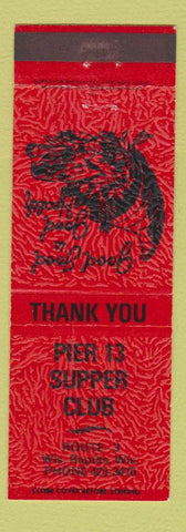 Matchbook Cover - Pier 13 Supper Club Wisconsin Rapids WI