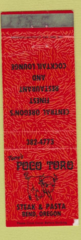 Matchbook Cover - Poco Toro Steak Pasta Bend OR WEAR