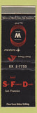 Matchbook Cover - Hotel Sir Francis Drake San Francisco CA