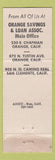 Matchbook Cover - Orange Savings Loan CA San Clemente WEAR