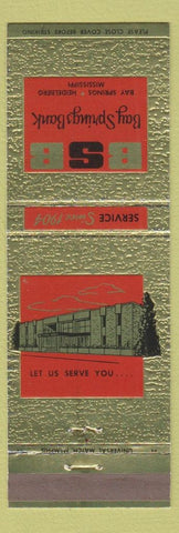 Matchbook Cover - Bay Springs Bank Heidelberg MS