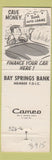Matchbook Cover - Bay Springs Bank Heidelberg MS