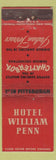 Matchbook Cover - Hotel William Penn Pittsburgh PA WEAR