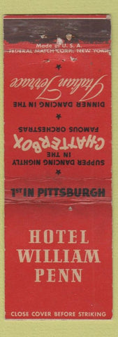 Matchbook Cover - Hotel William Penn Pittsburgh PA WEAR