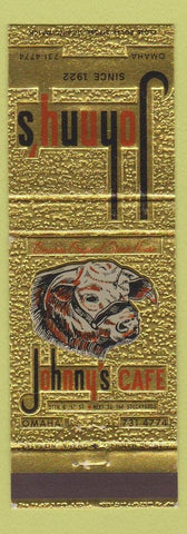 Matchbook Cover - Johnny's Cafe Omaha NE