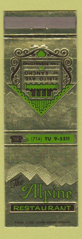 Matchbook Cover - Alpine Restaurant San Bernardino CA