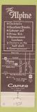 Matchbook Cover - Alpine Restaurant San Bernardino CA