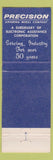 Matchbook Cover - Precision Grinding Wheel Philadelphia PA
