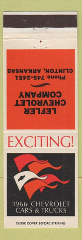 Matchbook Cover - 1966 Chevrolet Lefler Clinton AR