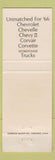 Matchbook Cover - 1966 Chevrolet Lefler Clinton AR