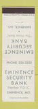 Matchbook Cover - Eminence Security Bank Eminence MO