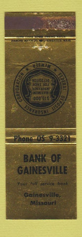 Matchbook Cover - Bank of Gainesville MO