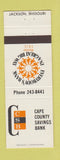 Matchbook Cover - Cape County Savings Bank Jackson MO