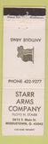 Matchbook Cover - Starr Arms Company Middletown OH