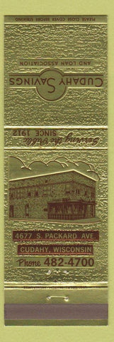 Matchbook Cover - Cudahy Savings Loan WI