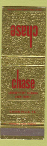 Matchbook Cover - Chase Laundry Dry Cleaning Greenville PA