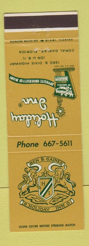 Matchbook Cover - Holiday Inn Coral Gables FL