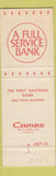 Matchbook Cover - First National Bank West Point MS
