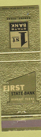Matchbook Cover - 1st State Bank Kerens TX